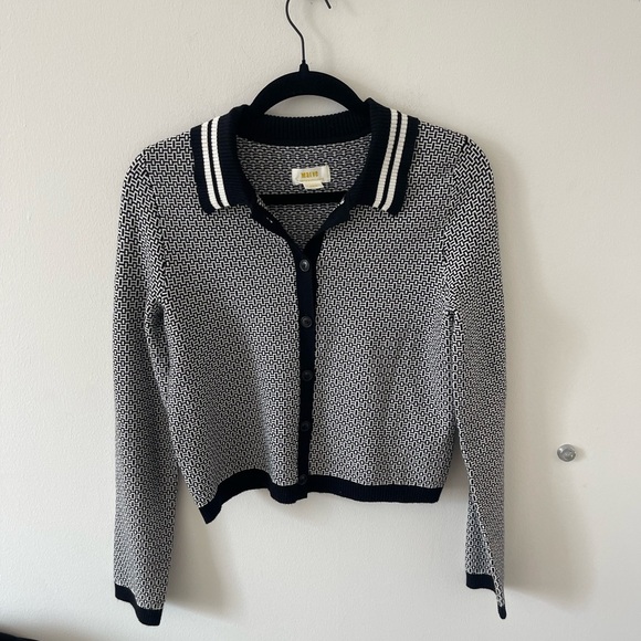 Maeve Black and White Patterned Cardigan - Picture 2 of 7